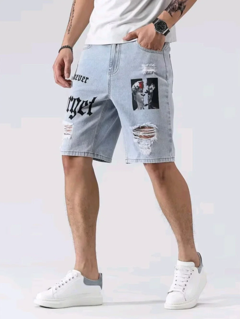 Men's Fashion Denim Shorts Streetwear Jeans
